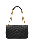 Visuel 3 : Saint Laurent Sac | Loulou medium en cuir noir et or | Boutique Parenthese