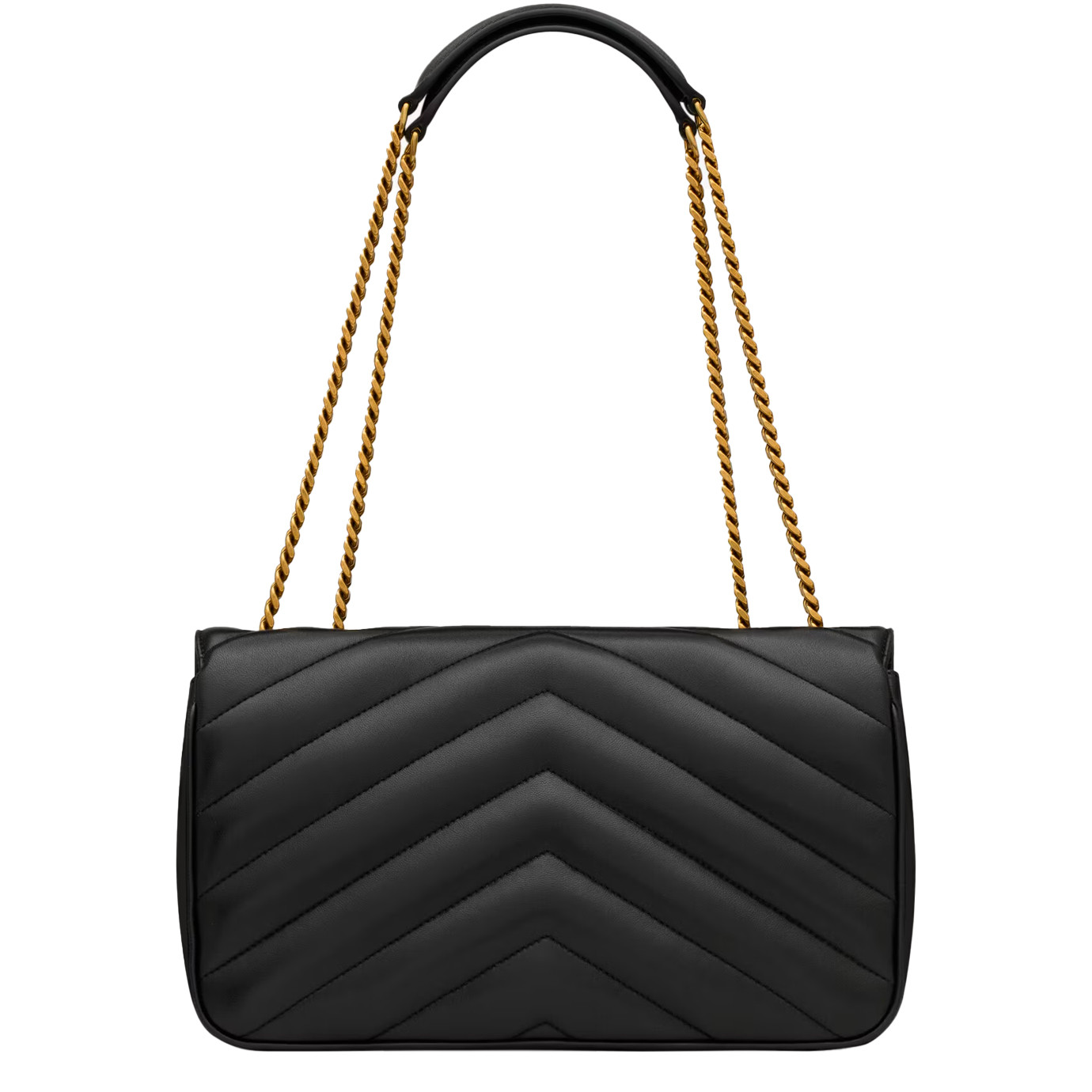 Visuel 3 : Saint Laurent Sac | Loulou medium en cuir noir et or | Boutique Parenthese