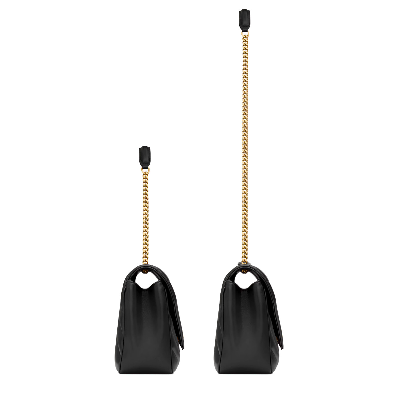 Visuel 4 : Saint Laurent Sac | Loulou medium en cuir noir et or | Boutique Parenthese