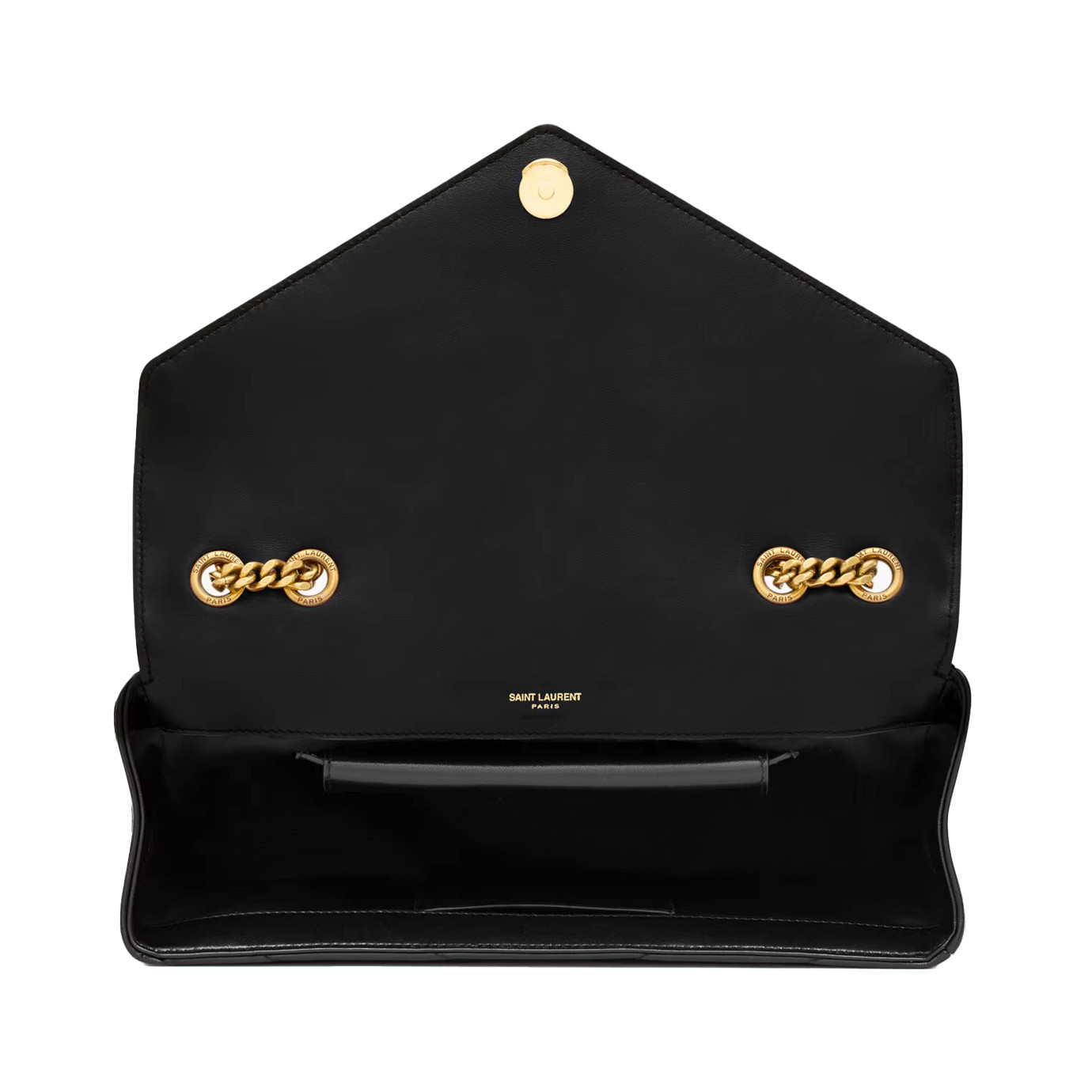 Visuel 5 : Saint Laurent Sac | Loulou medium en cuir noir et or | Boutique Parenthese