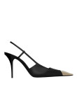 Visuel 1 : Collection Saint Laurent Bordeaux | Slingback Jeanne en cuir noir| Boutique Parenthese