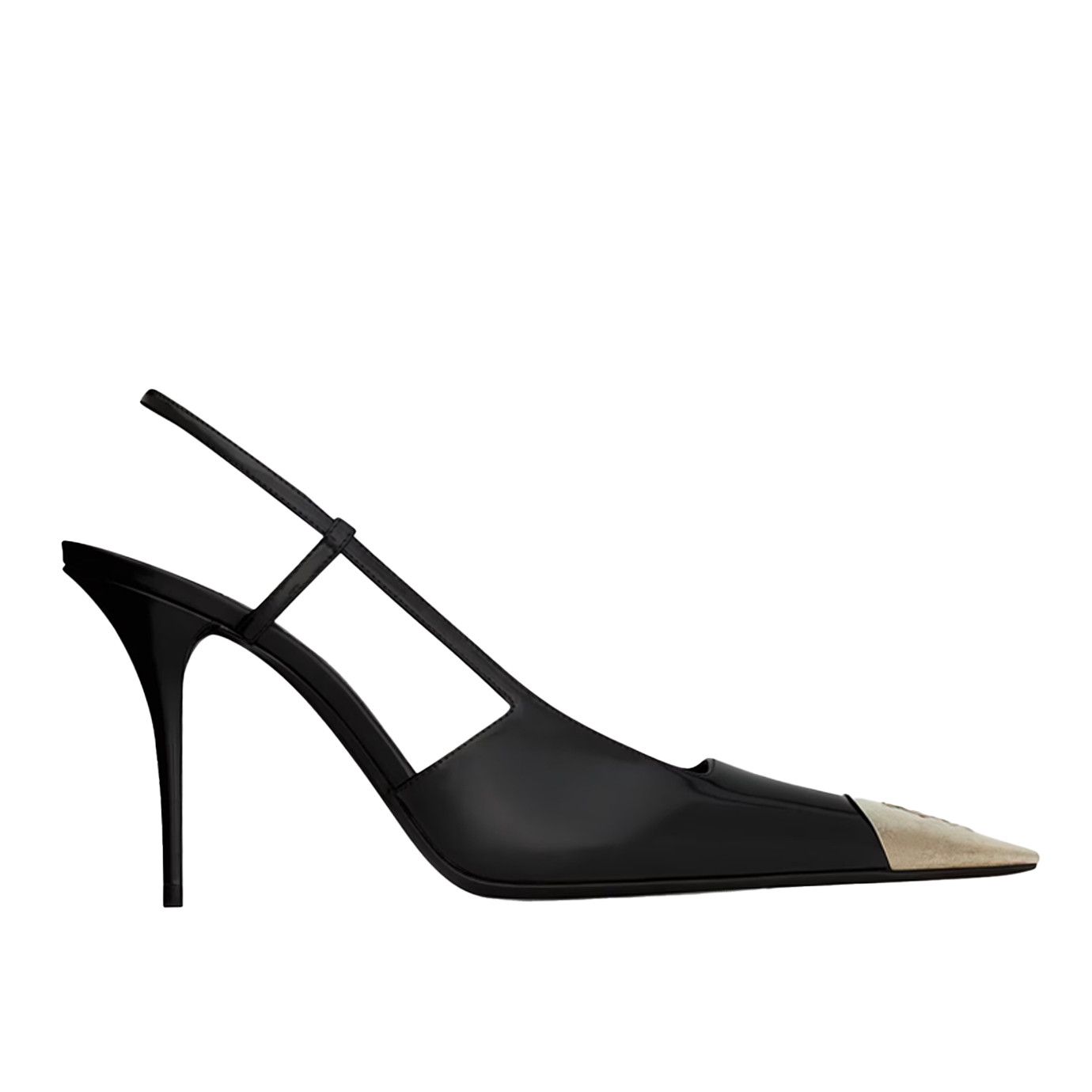 Visuel 1 : Collection Saint Laurent Bordeaux | Slingback Jeanne en cuir noir| Boutique Parenthese