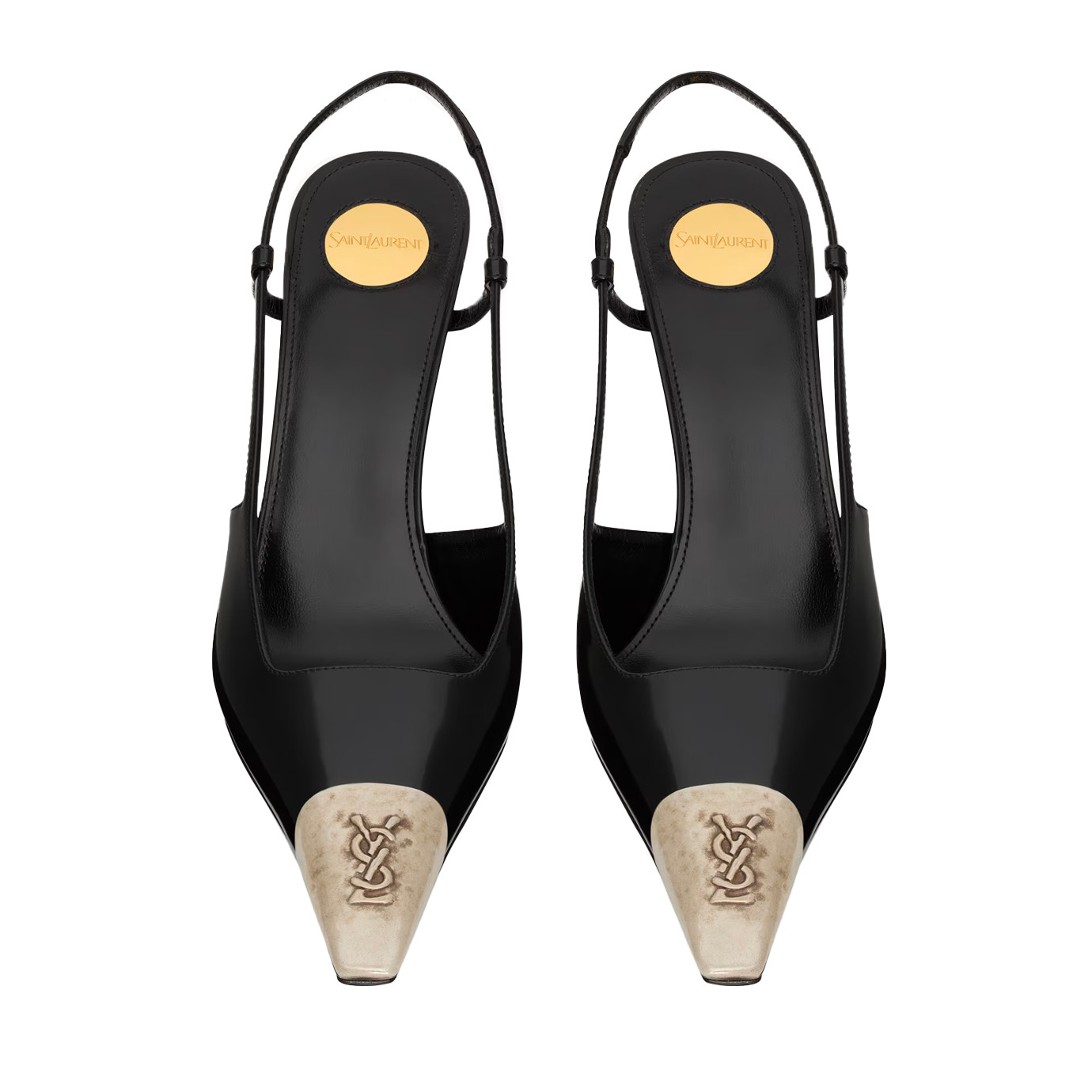 Visuel 2 : Collection Saint Laurent Bordeaux | Slingback Jeanne en cuir noir| Boutique Parenthese