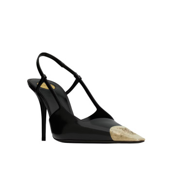 Visuel 3 : Collection Saint Laurent Bordeaux | Slingback Jeanne en cuir noir| Boutique Parenthese