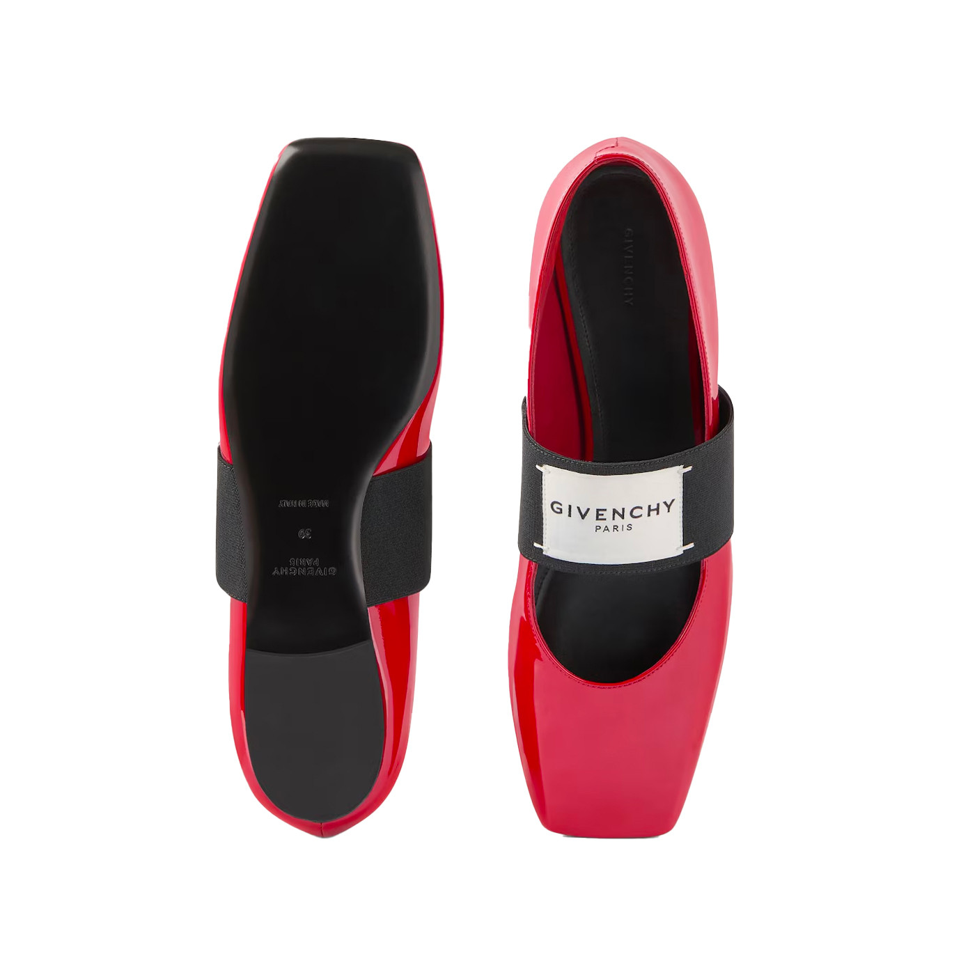 Visuel 4 : Collection Givenchy Bordeaux | Ballerine Sliced en cuir vernis rouge| Boutique de luxe Bordeaux