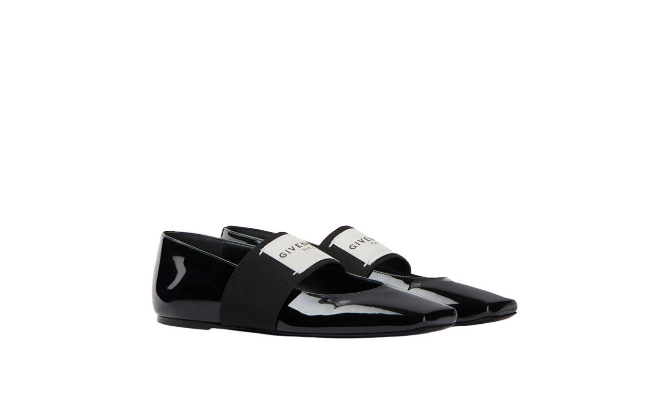 Visuel 1 : Collection Givenchy Bordeaux | Ballerine Sliced en cuir vernis| Boutique de luxe Bordeaux