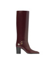 Visuel 1 : Collection Saint Laurent Bordeaux | Botte Julia en cuir prune 7 cm| Chaussures de luxe Parenthese Bordeaux