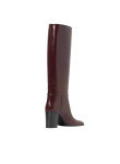 Visuel 3 : Collection Saint Laurent Bordeaux | Botte Julia en cuir prune 7 cm| Chaussures de luxe Parenthese Bordeaux