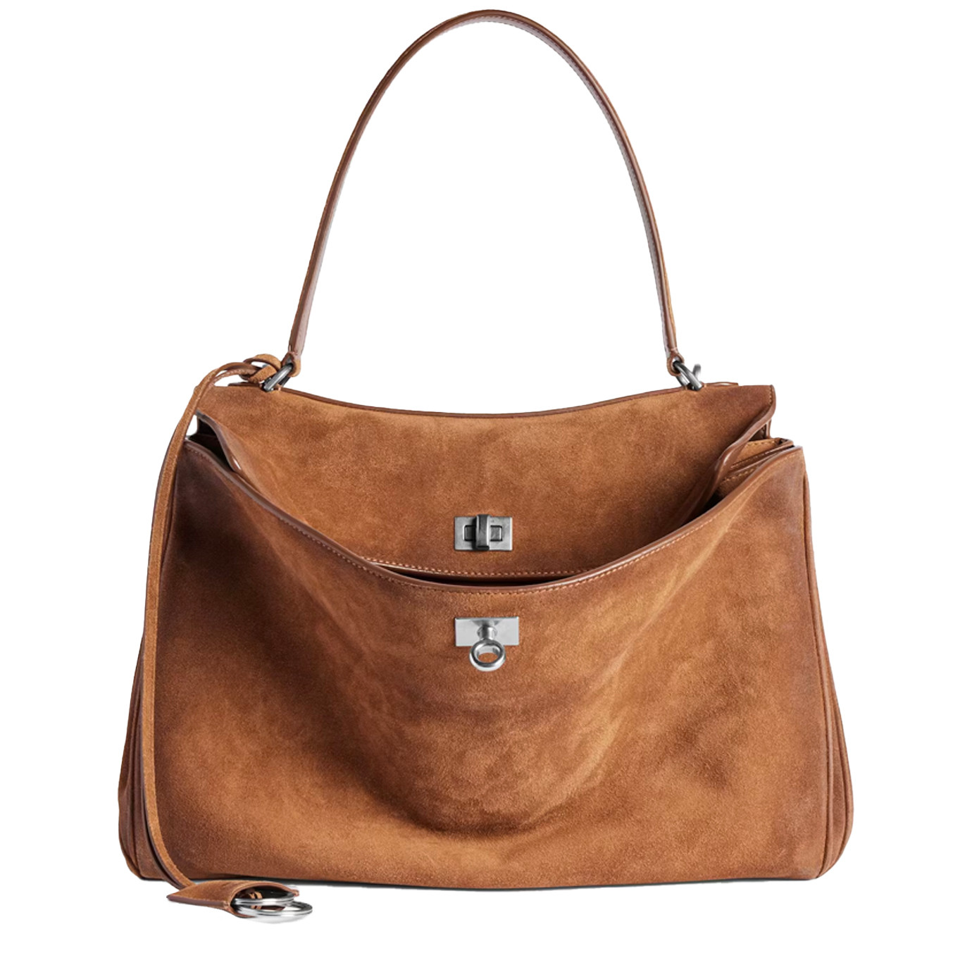 Visuel 2 : Collection Balenciaga|Sac Rodeo Medium en veau velours camel| Boutique Parenthese Bordeaux