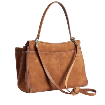 Visuel 4 : Collection Balenciaga|Sac Rodeo Medium en veau velours camel| Boutique Parenthese Bordeaux