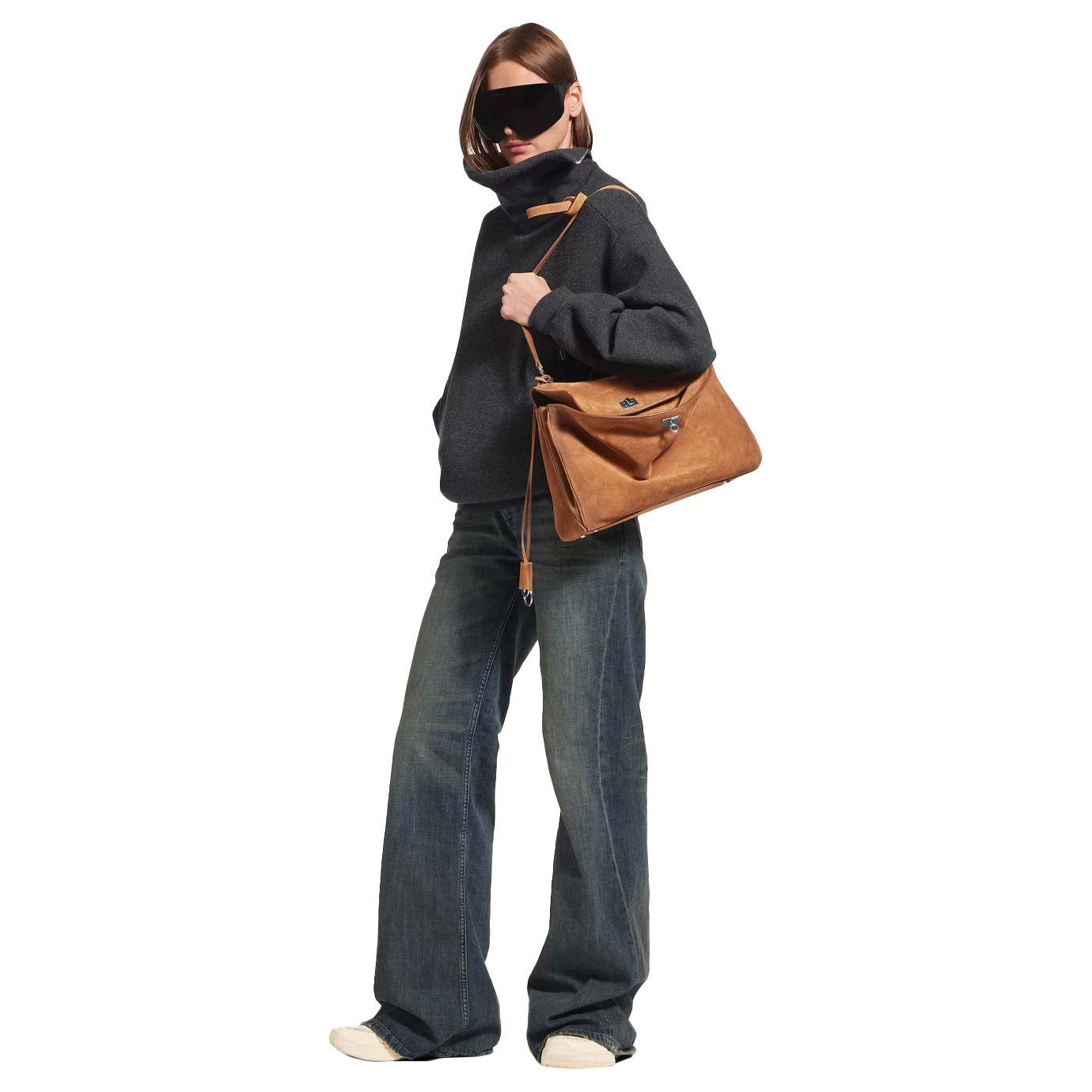 Visuel 6 : Collection Balenciaga|Sac Rodeo Medium en veau velours camel| Boutique Parenthese Bordeaux