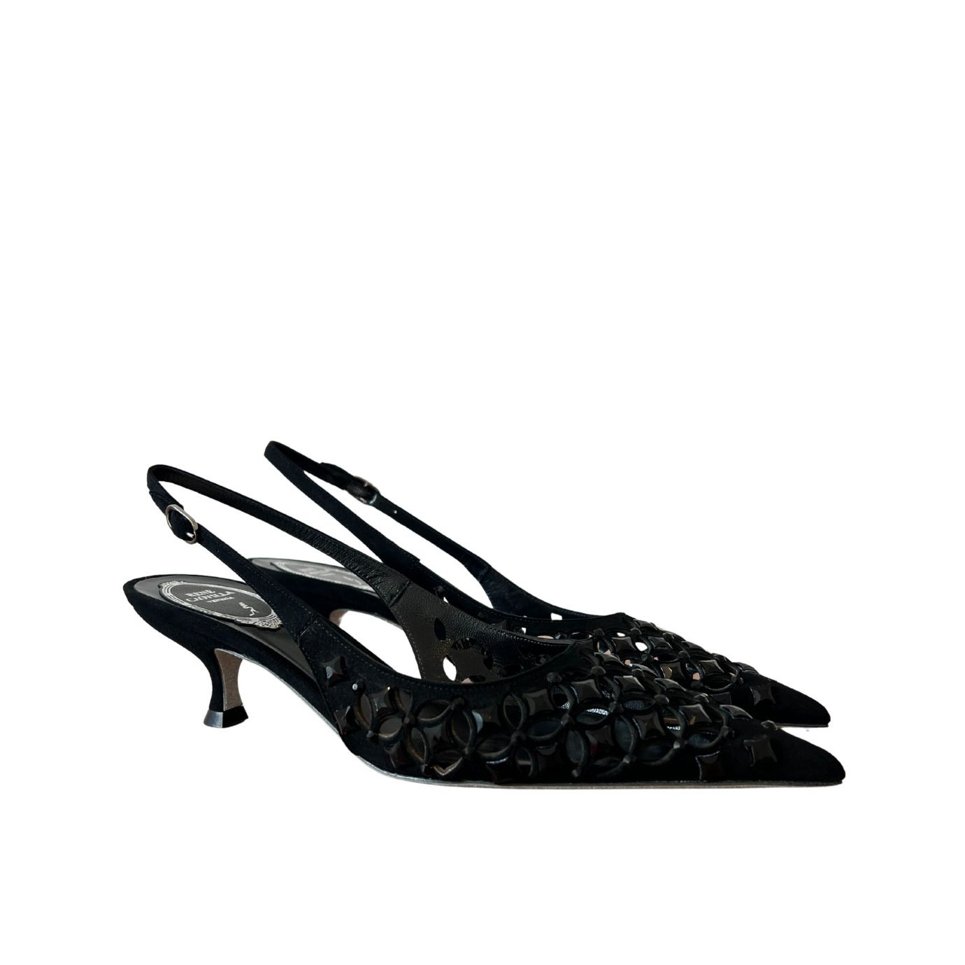 Visuel 2 : Collection René Caovilla Bordeaux | Escarpin Trifora Noir| Boutique de chaussures de Luxe pour femme