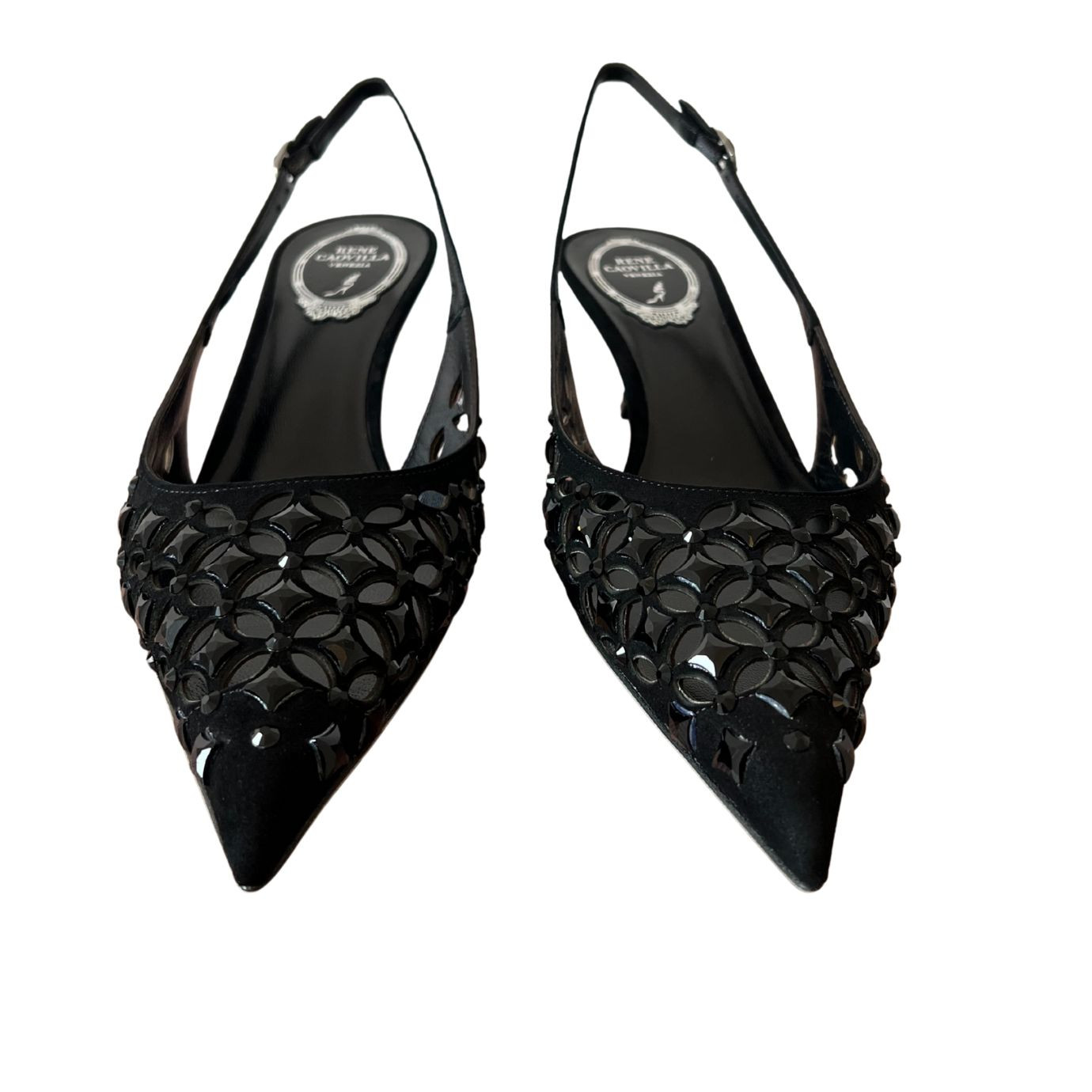 Visuel 3 : Collection René Caovilla Bordeaux | Escarpin Trifora Noir| Boutique de chaussures de Luxe pour femme