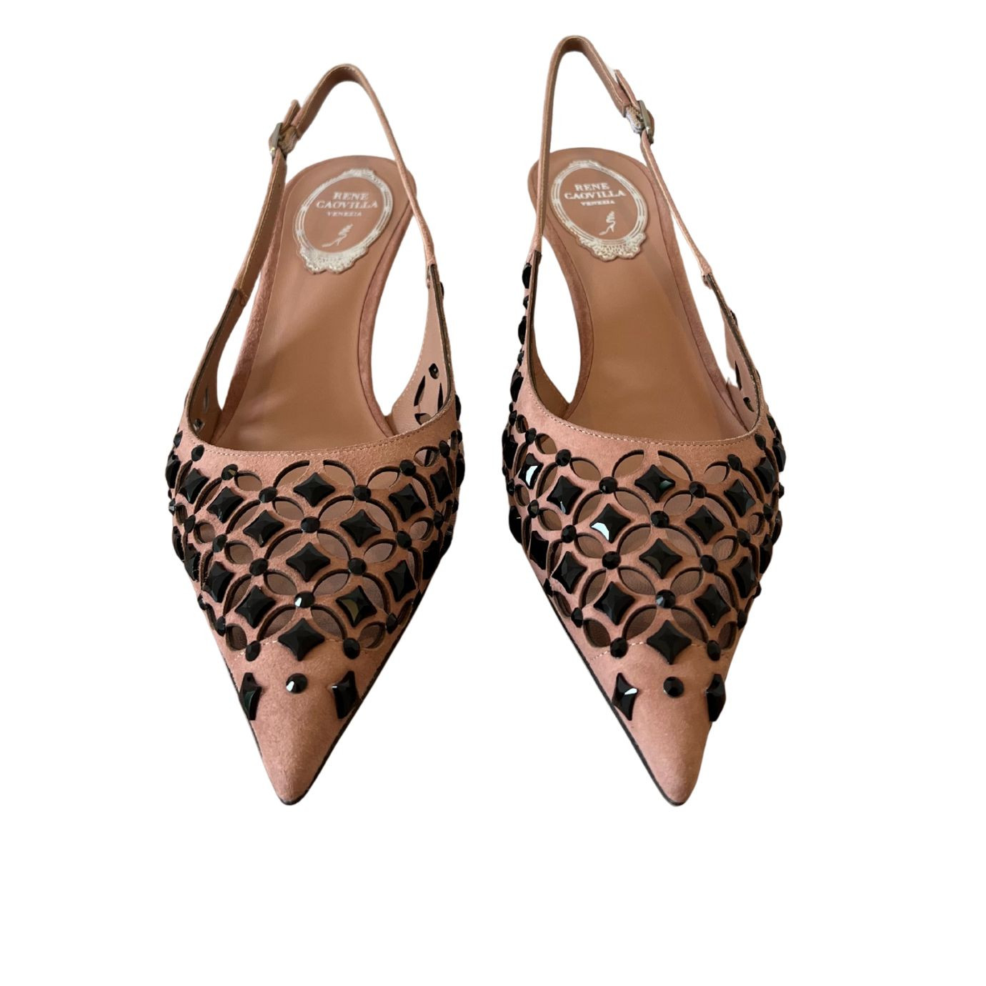 Visuel 3 : Collection René Caovilla Bordeaux | Escarpin Trifora camel| Boutique de chaussures de Luxe pour femme