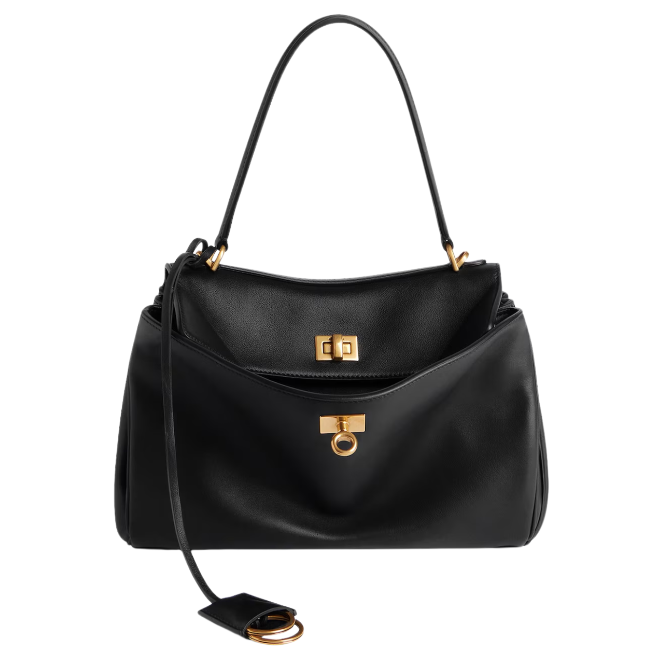 Visuel 2 : Collection Balenciaga Bordeaux | Sac Rodeo small en cuir noir|  Sac de Luxe Parenthese Bordeaux