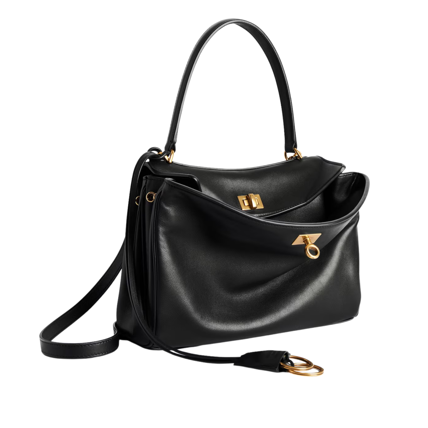 Visuel 3 : Collection Balenciaga Bordeaux | Sac Rodeo small en cuir noir|  Sac de Luxe Parenthese Bordeaux
