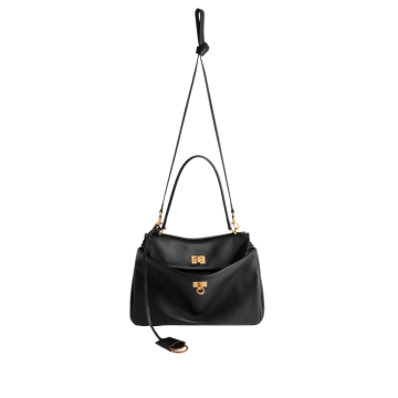 Visuel 5 : Collection Balenciaga Bordeaux | Sac Rodeo small en cuir noir|  Sac de Luxe Parenthese Bordeaux