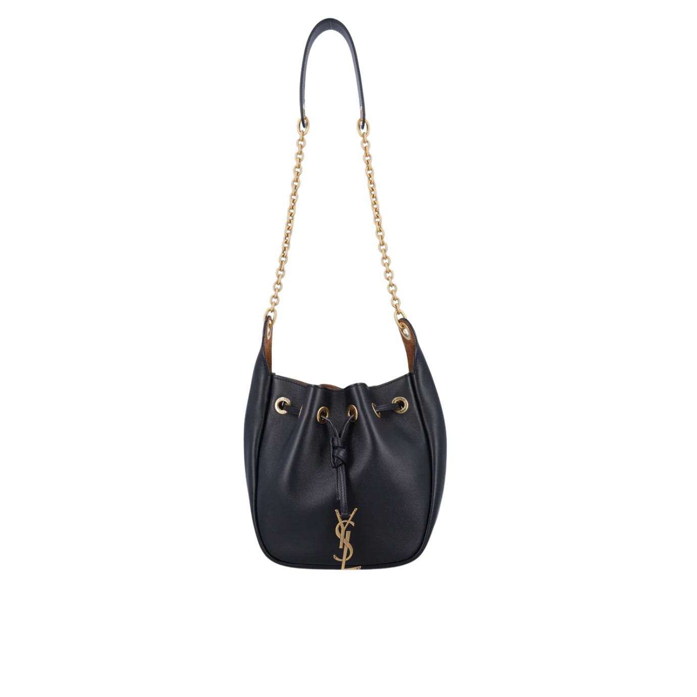 Visuel 2 : Collection Saint Laurent Bordeaux | Sac Supple Bucket en cuir noir| Parenthese Bordeaux