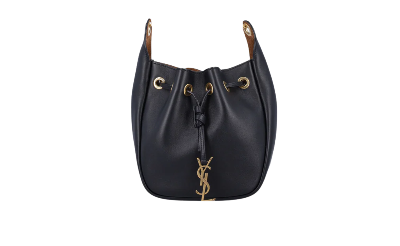 Visuel 1 : Collection Saint Laurent Bordeaux | Sac Supple Bucket en cuir noir| Parenthese Bordeaux