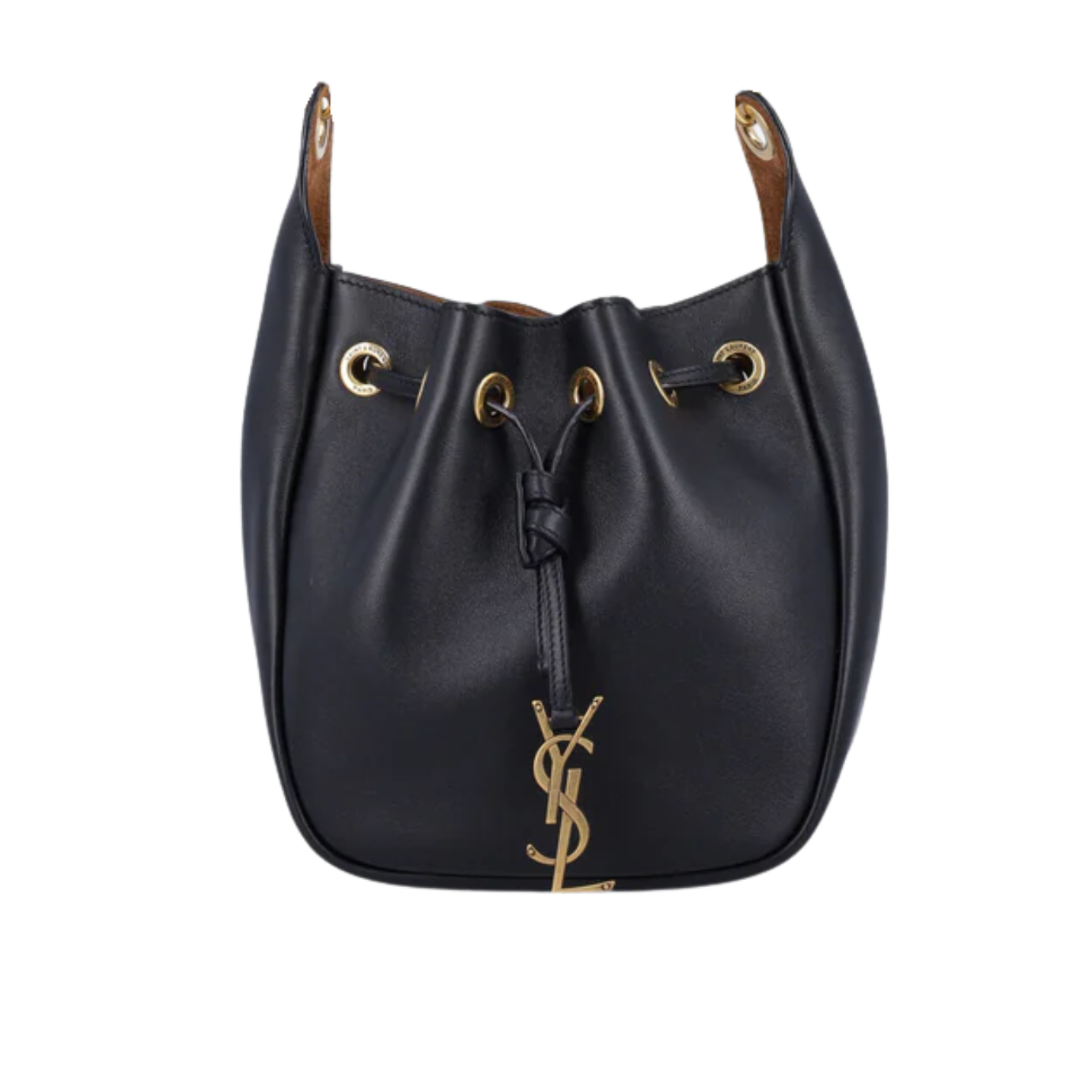 Visuel 1 : Collection Saint Laurent Bordeaux | Sac Supple Bucket en cuir noir| Parenthese Bordeaux