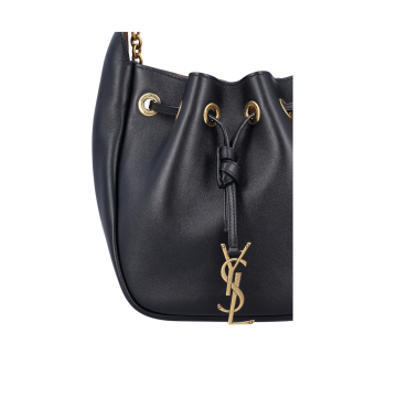 Visuel 4 : Collection Saint Laurent Bordeaux | Sac Supple Bucket en cuir noir| Parenthese Bordeaux