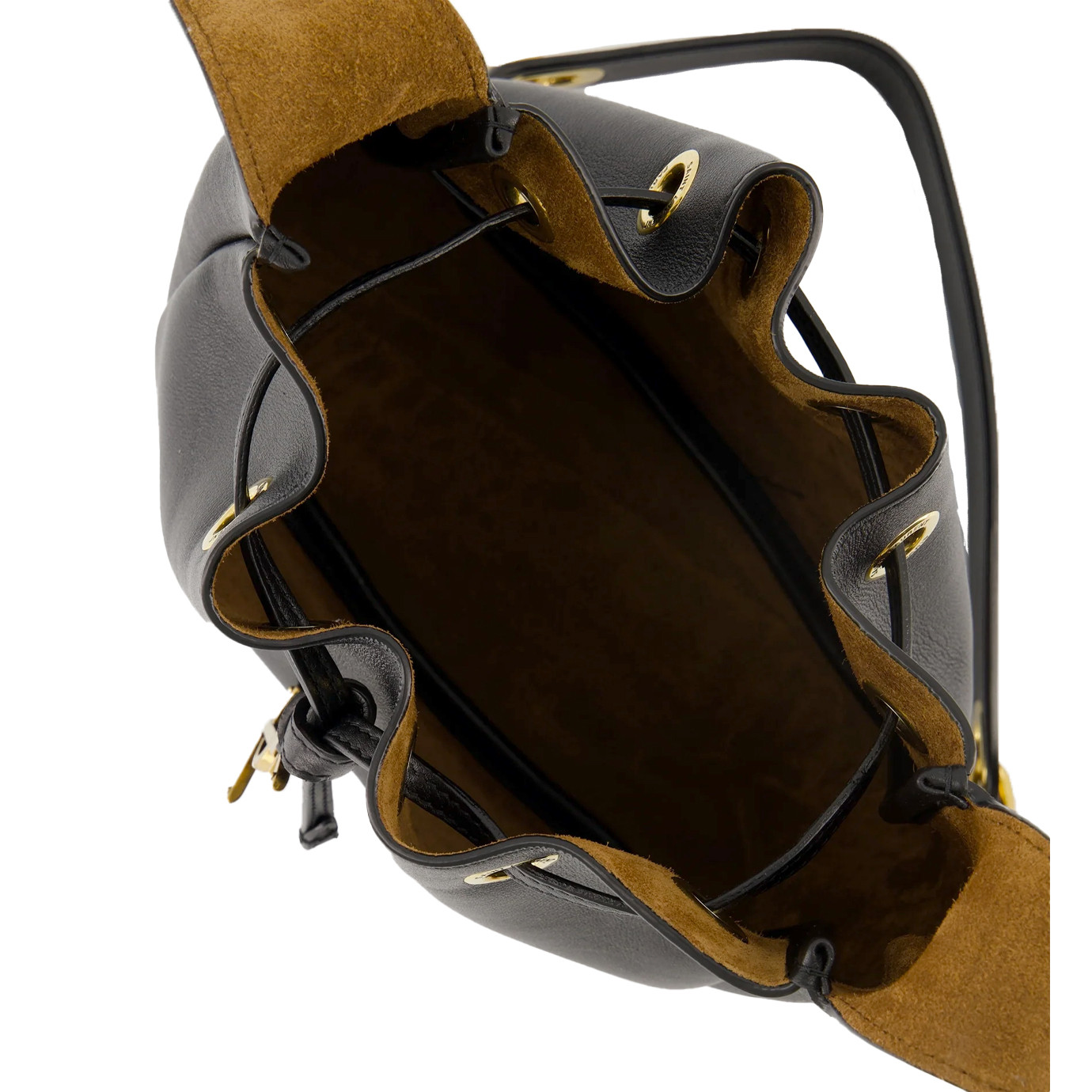 Visuel 5 : Collection Saint Laurent Bordeaux | Sac Supple Bucket en cuir marron| Parenthese Bordeaux