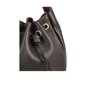 Visuel 4 : Collection Saint Laurent Bordeaux | Sac Supple Bucket en cuir marron| Parenthese Bordeaux