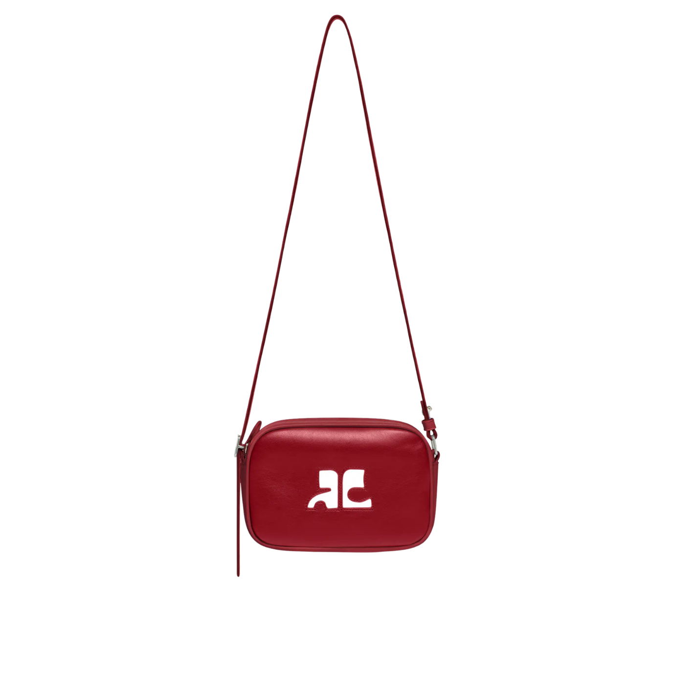 Visuel 2 : Courrèges | Sac camera reedition en cuir groseille| Boutique Parenthese Bordeaux