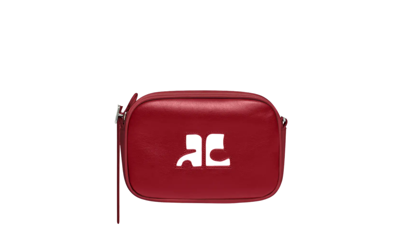 Visuel 1 : Courrèges | Sac camera reedition en cuir groseille| Boutique Parenthese Bordeaux