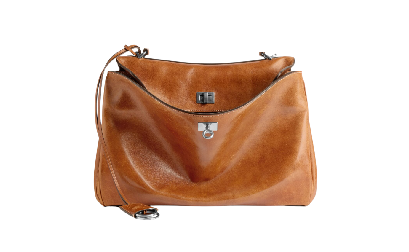 Visuel 1 : Collection Balenciaga|Sac Rodeo Medium en cuir beige cow-boy| Boutique Parenthese Bordeaux