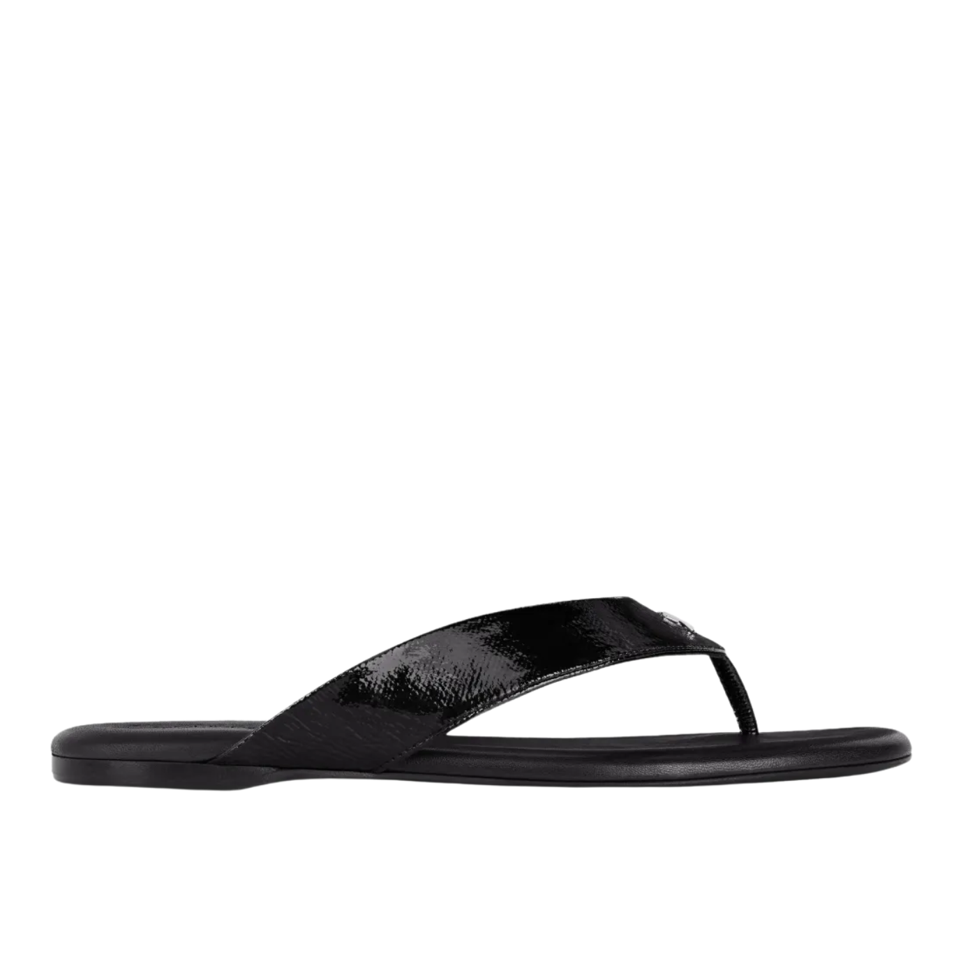 Visuel 1 : Collection Courreges Bordeaux | Tong en vinyle noir| Chaussures de Luxe Parenthese Bordeaux