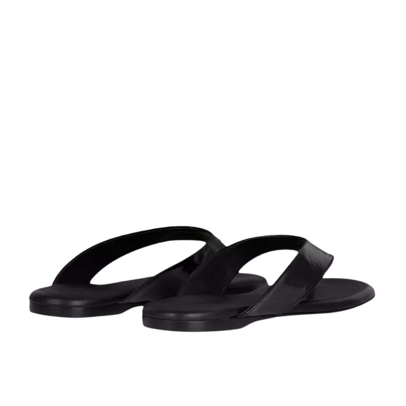 Visuel 3 : Collection Courreges Bordeaux | Tong en vinyle noir| Chaussures de Luxe Parenthese Bordeaux