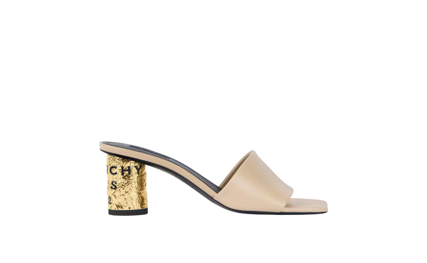 Visuel 1 : Collection Givenchy Bordeaux | Mule 65 en cuir beige| Boutique Parenthese