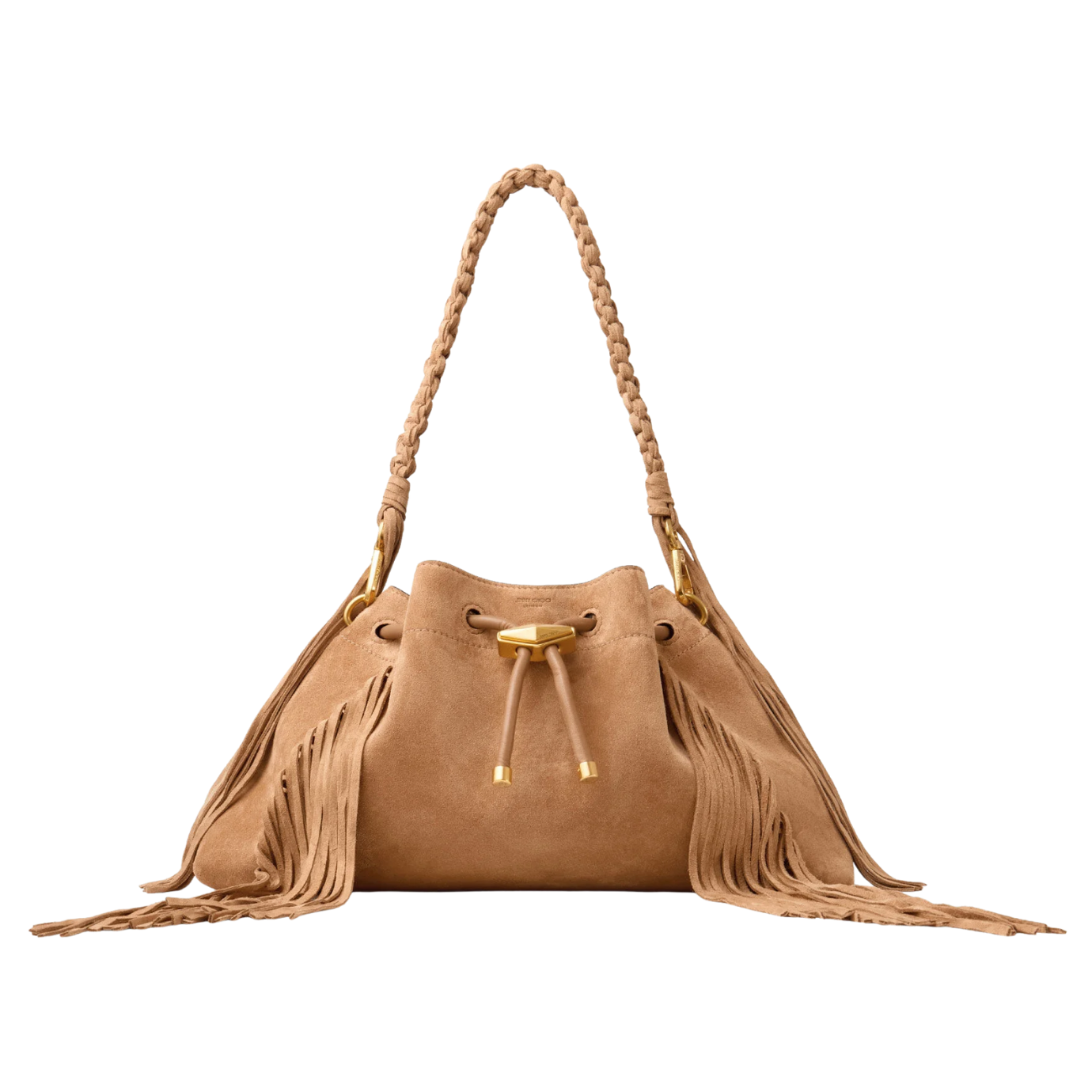 Visuel 1 : Jimmy Choo | Sac Cinch Medium en daim toffee| Boutique Parenthese