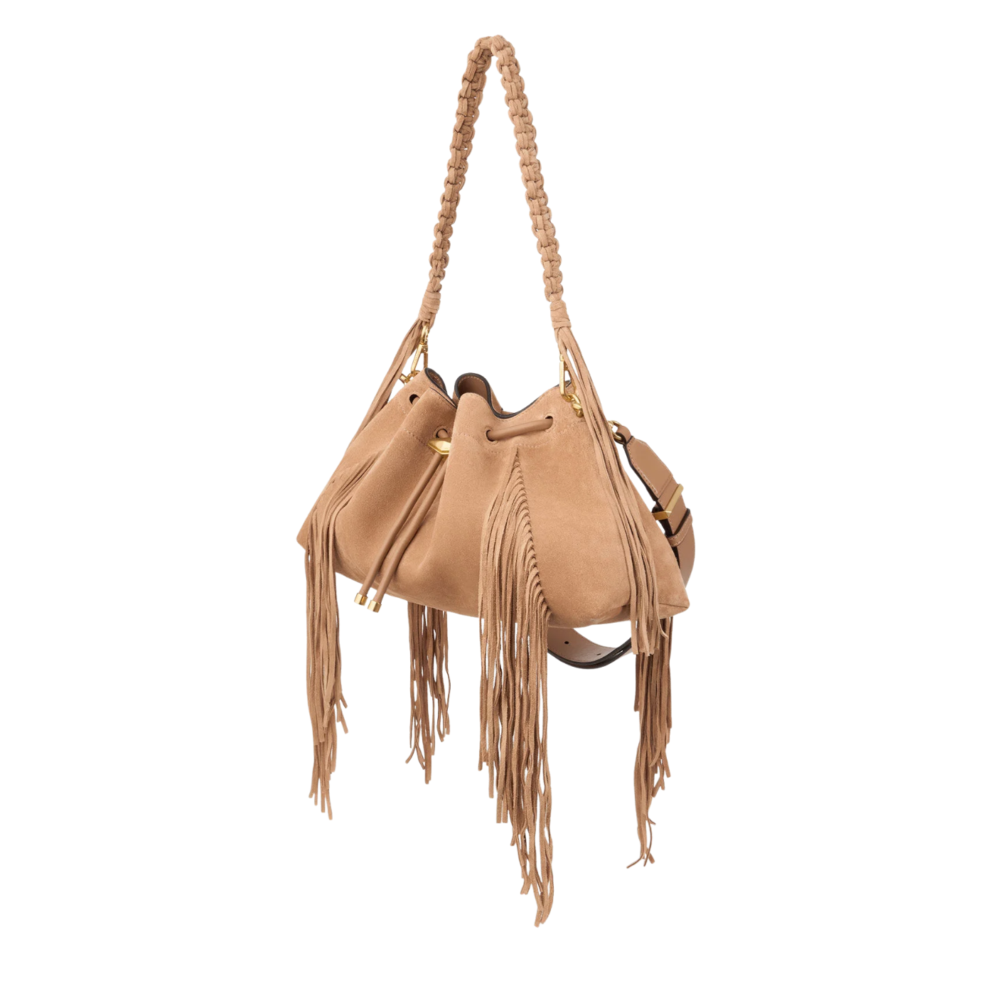 Visuel 2 : Jimmy Choo | Sac Cinch Medium en daim toffee| Boutique Parenthese