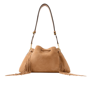 Visuel 3 : Jimmy Choo | Sac Cinch Medium en daim toffee| Boutique Parenthese