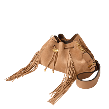 Visuel 4 : Jimmy Choo | Sac Cinch Medium en daim toffee| Boutique Parenthese