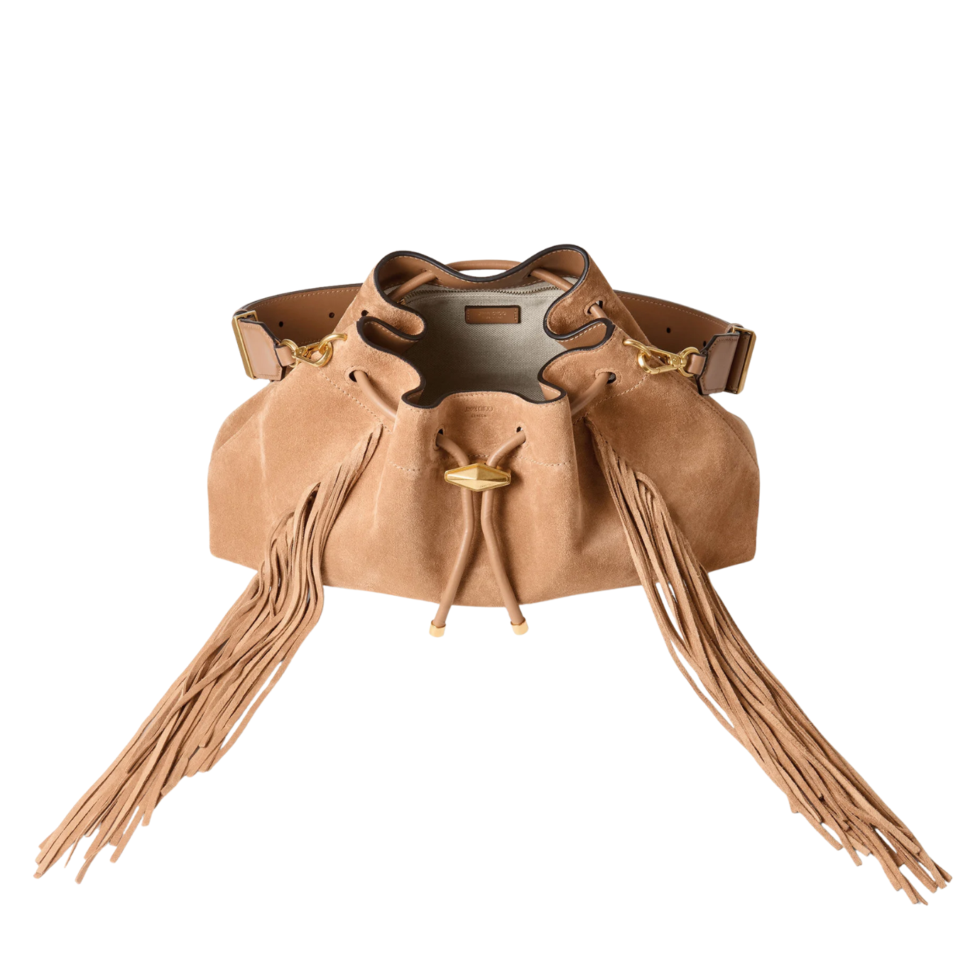 Visuel 5 : Jimmy Choo | Sac Cinch Medium en daim toffee| Boutique Parenthese