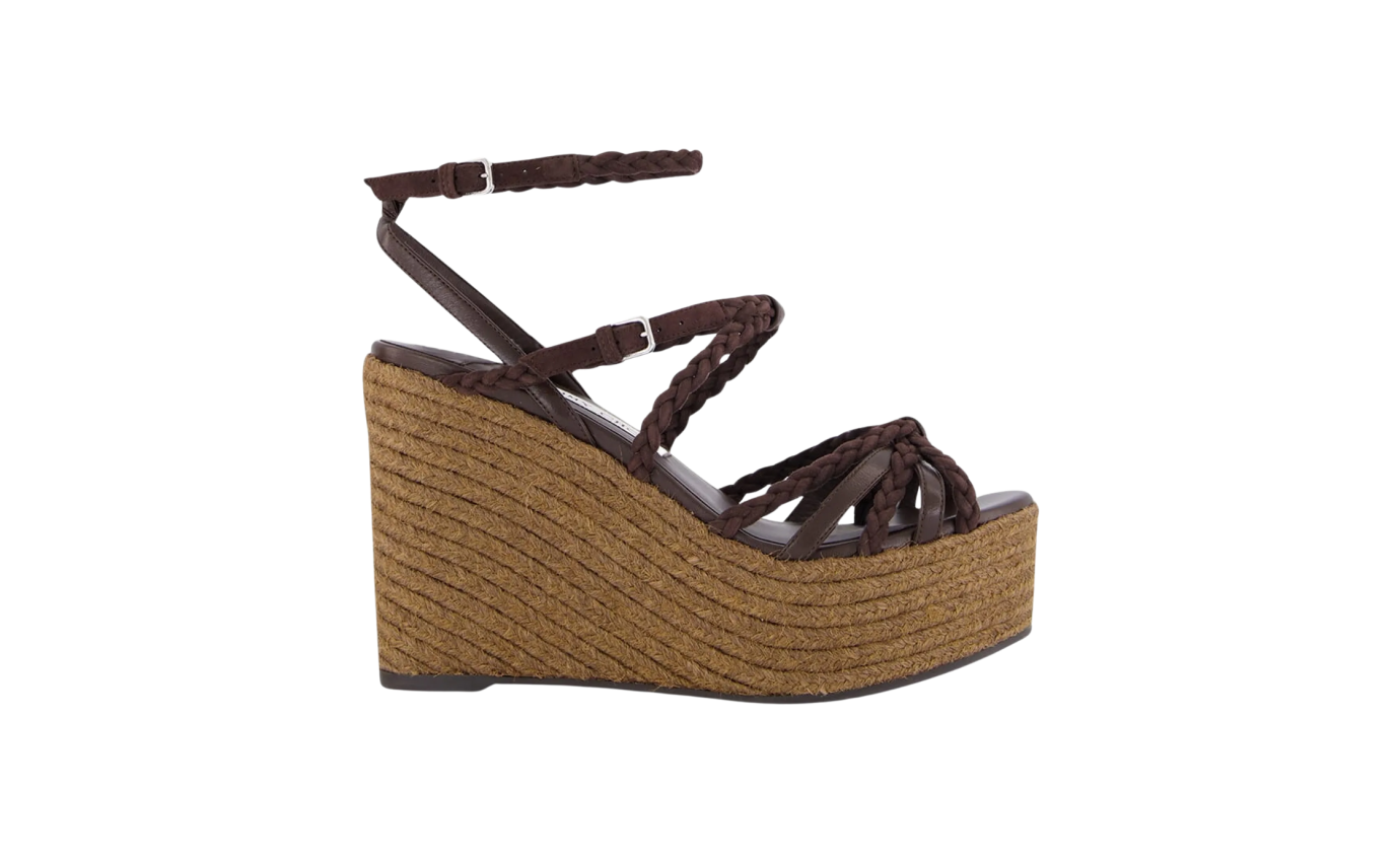 Visuel 1 : Jimmy Choo | Sandale Nyra 100 en cuir marron| Boutique Parenthese