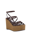Visuel 2 : Jimmy Choo | Sandale Nyra 100 en cuir marron| Boutique Parenthese