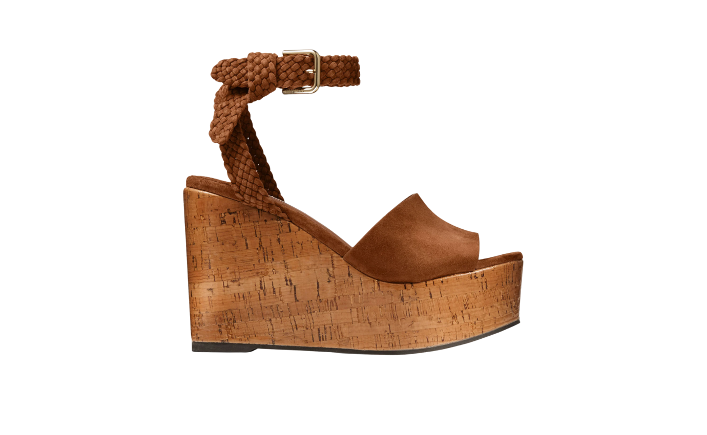 Visuel 1 : Jimmy Choo | Sandale Jori 100 en daim marron| Boutique Parenthese