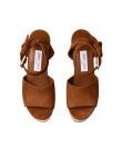 Visuel 4 : Jimmy Choo | Sandale Jori 100 en daim marron| Boutique Parenthese
