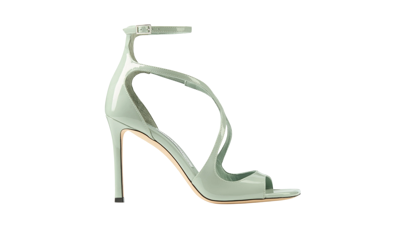 Visuel 1 : Jimmy Choo | Sandale Azia cuir verni vert | Boutique Parenthese Bordeaux