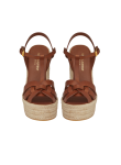 Visuel 3 : Collection Saint Laurent | Sandale compensée en cuir marron | Boutique de chaussures de Luxe Parenthese Bordeaux