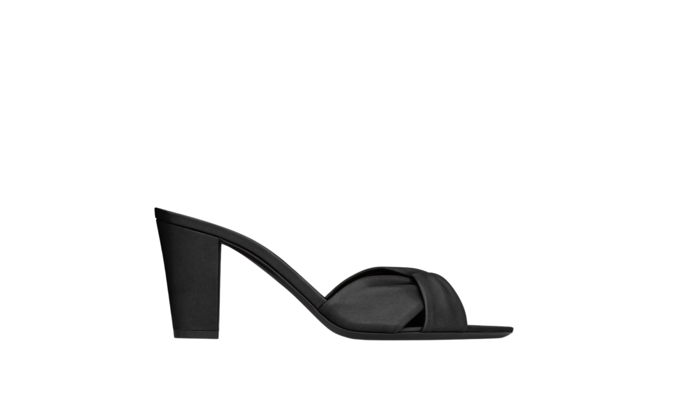 Visuel 1 : Collection Saint Laurent Bordeaux | Mule franciane 75 en cuir noir| Boutique Parenthese