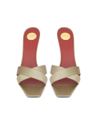 Visuel 3 : Collection Saint Laurent Bordeaux | Mule opyum 85 satin beige| Boutique Parenthese