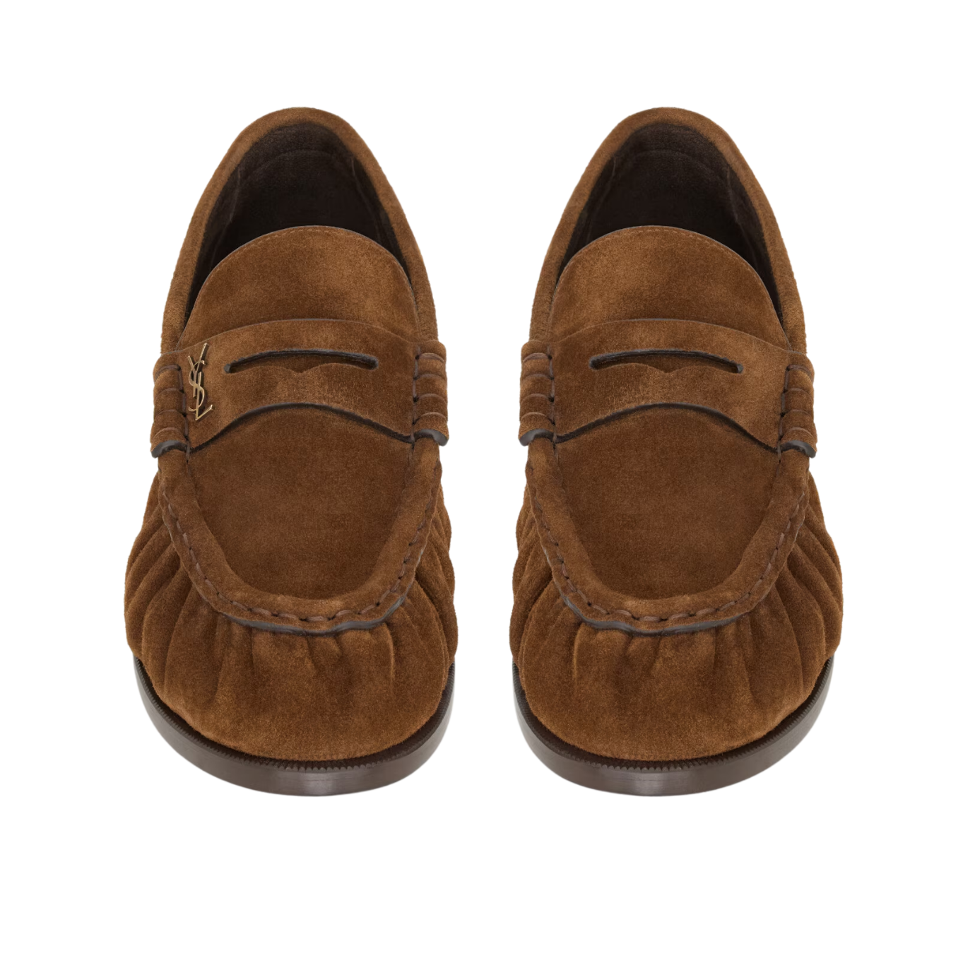 Visuel 2 : Collection Saint Laurent Bordeaux | Mocassin en suède marron| Boutique Parenthese