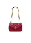 Visuel 2 : Saint Laurent Sac | Loulou small en cuir rouge et or | Boutique Parenthese Bordeaux