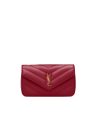 Visuel 1 : Saint Laurent Sac | Loulou small en cuir rouge et or | Boutique Parenthese Bordeaux