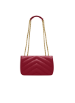 Visuel 4 : Saint Laurent Sac | Loulou small en cuir rouge et or | Boutique Parenthese Bordeaux